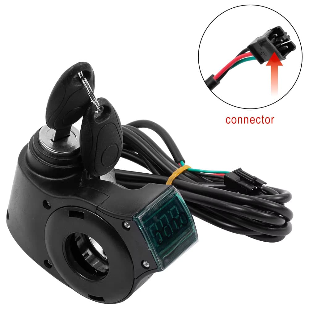 Key switch with voltage meter