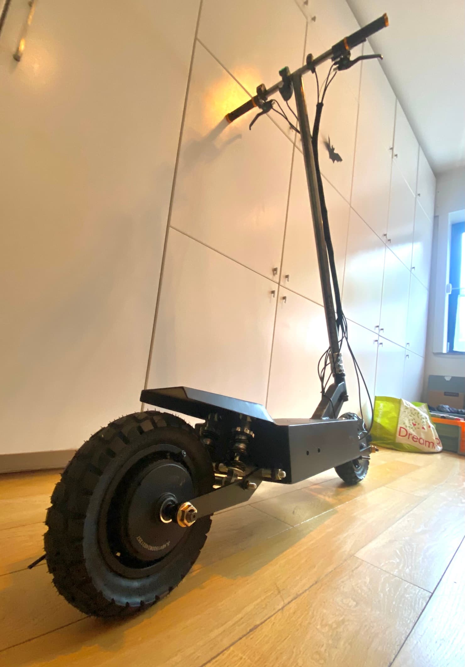 Electric scooter back view