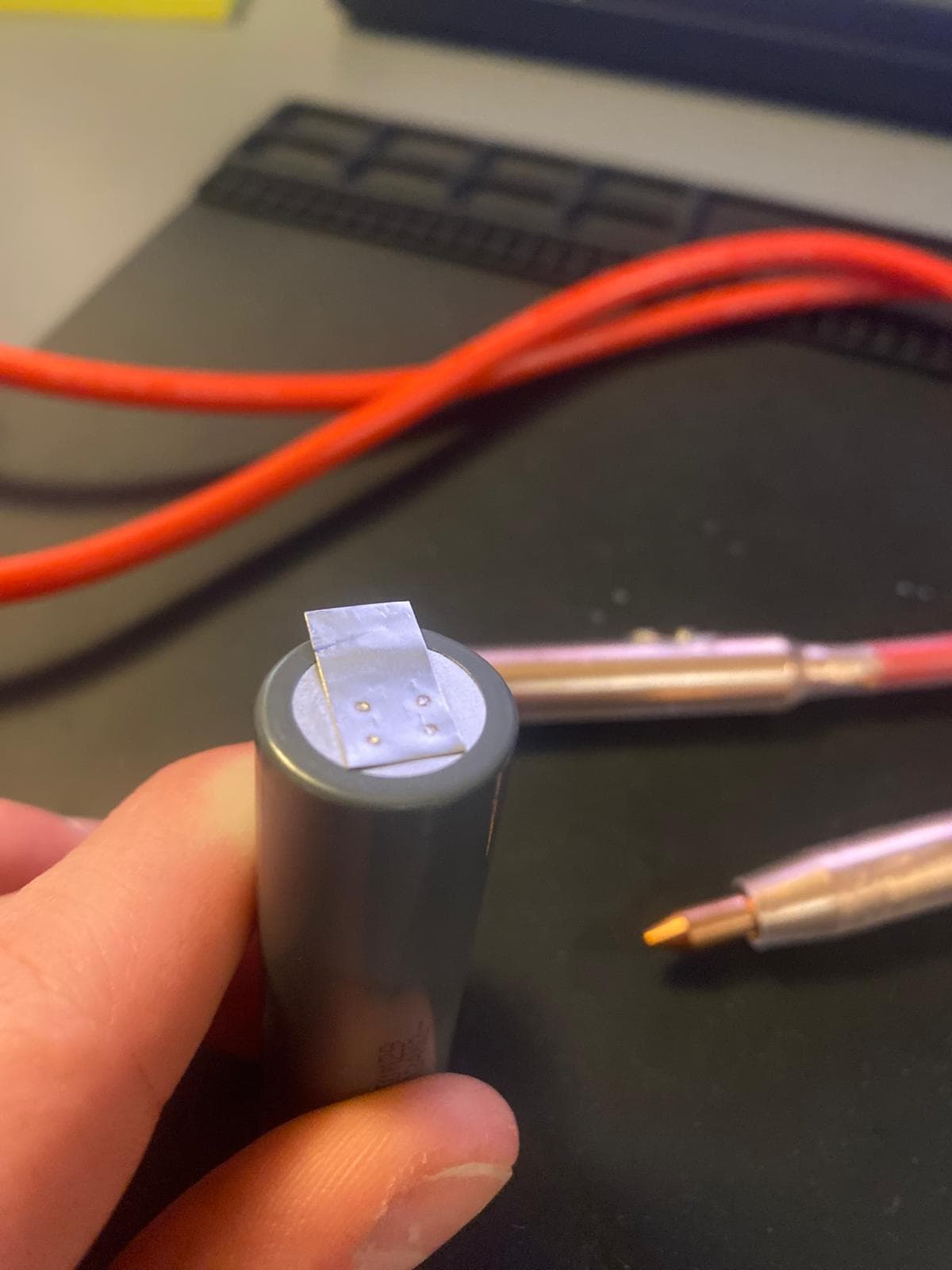 Spot welded cell