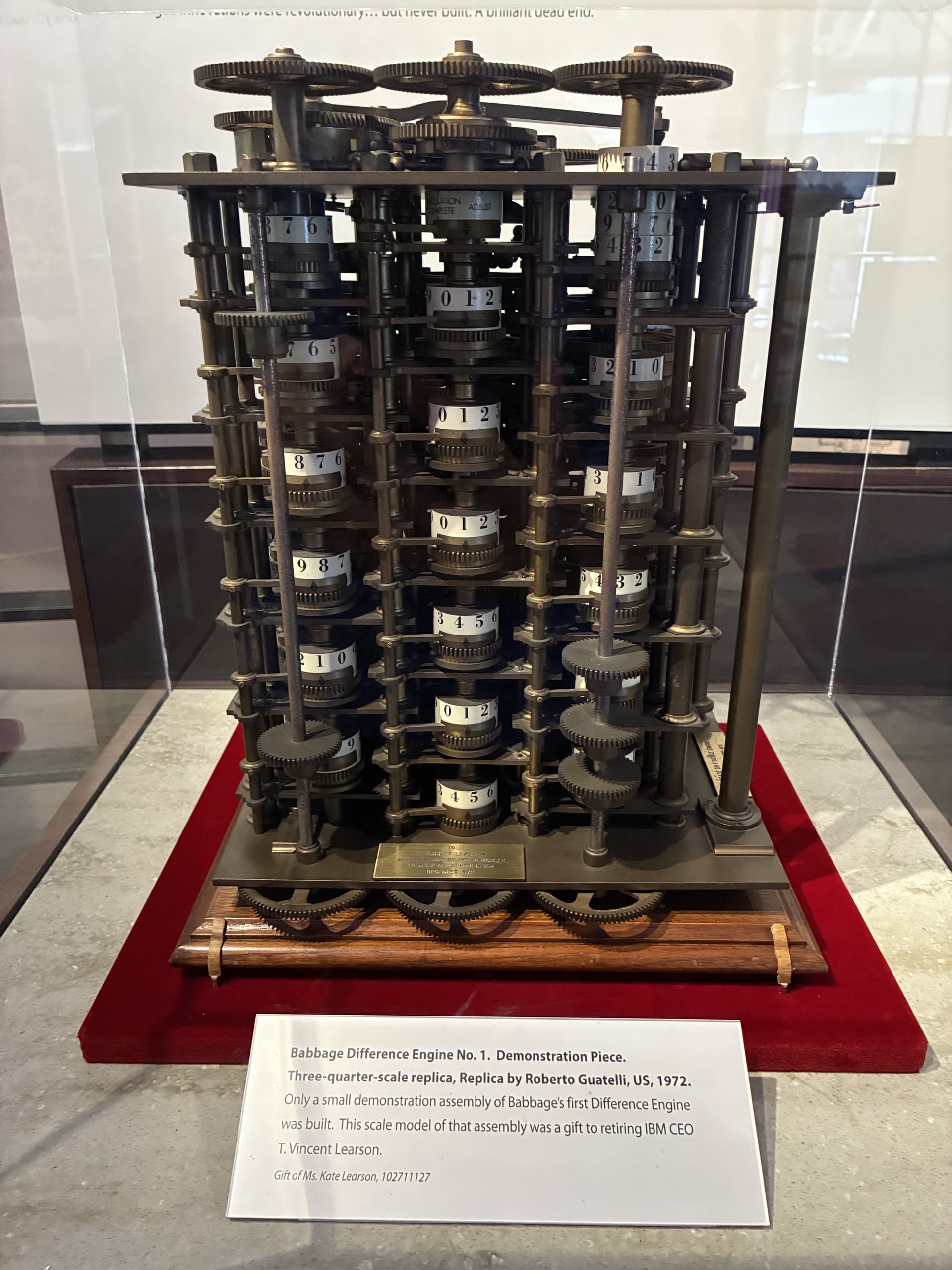 Babbage Difference Engine demonstration replica